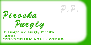 piroska purgly business card
